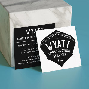 Residential Commercial Marine Contractor Boat Square Business Card