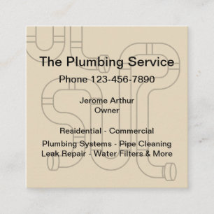 Residential Commercial Plumbing Square Business Card