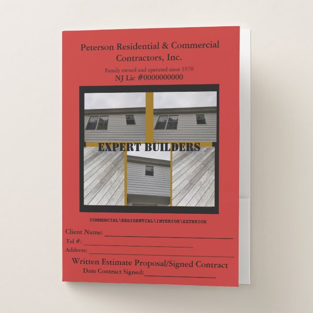 Residential Commercial Red Collage Pocket Folders (Front)