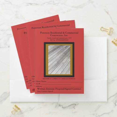 Residential Commercial Red Photo Pocket Folder