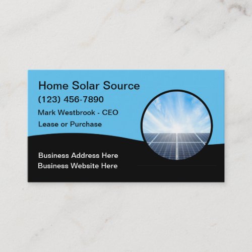 Residential Commercial Solar Energy Business Card