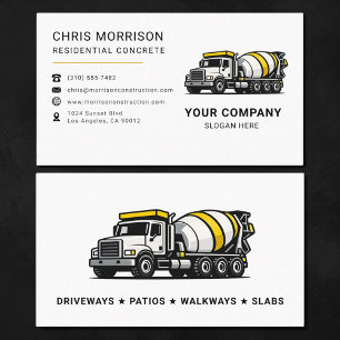 Residential Concrete Mixer Truck Business Card