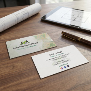 Residential Construction   Gray Skecth Business Card