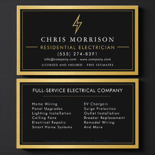 Residential Electrician Metal Business Card