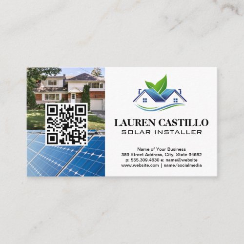 Residential Home  Solar Panels  QR Business Card