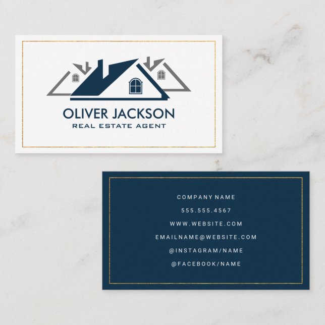 Residential Homes Rooftops Business Card (Front/Back)