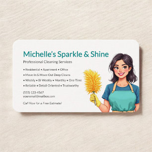 Residential House Cleaning Service Business Card