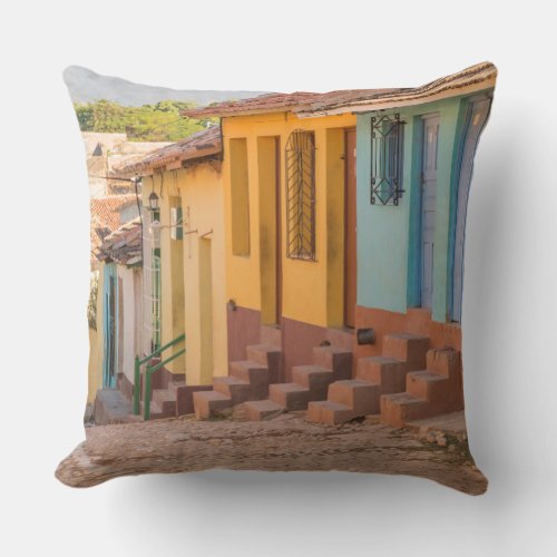 Residential houses Trinidad Cuba Throw Pillow