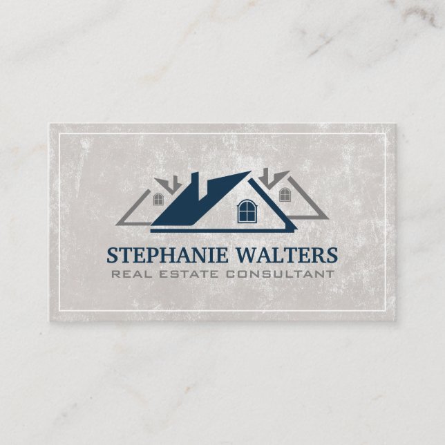 Residential Housing Rooftops | Real Estate Agent Business Card (Front)