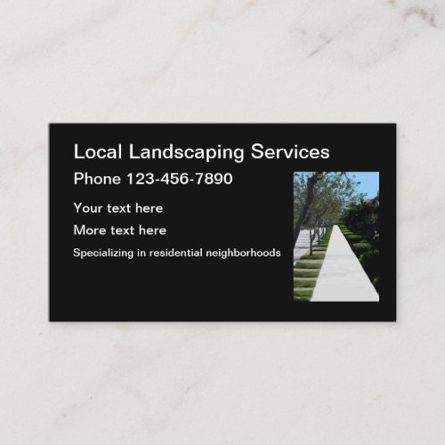 Residential Lawn And Landscaping Services Business Card