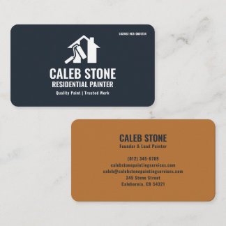Residential Painter Slate Blue Copper Business Card