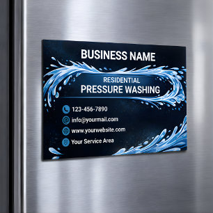 Residential Pressure Washing Abstract Water Form Business Card Magnet
