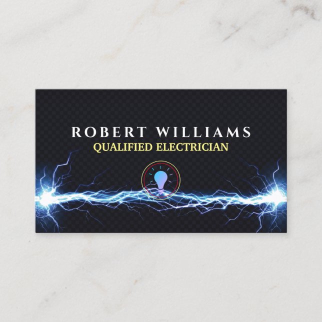 Residential & Professional Electrician with Sperk Business Card (Front)
