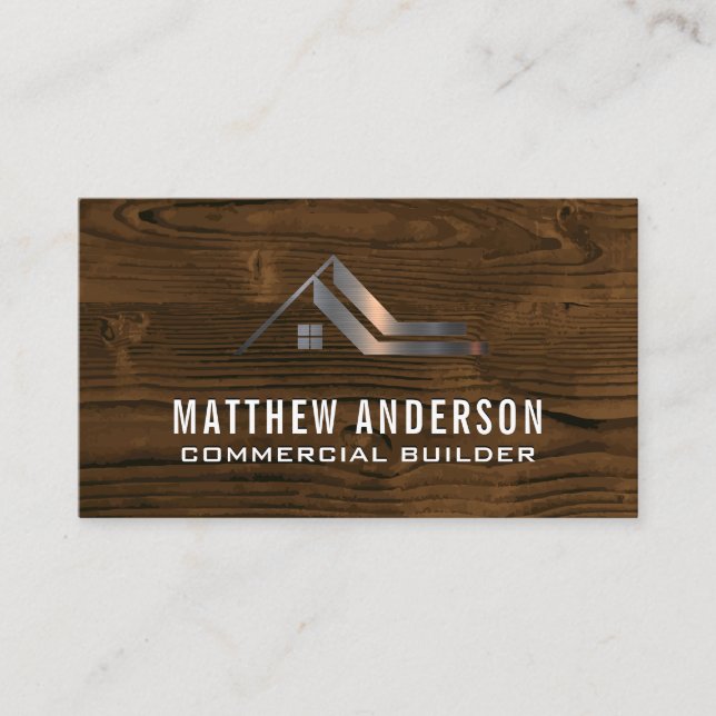 Residential Property Homes | Wood Business Card (Front)