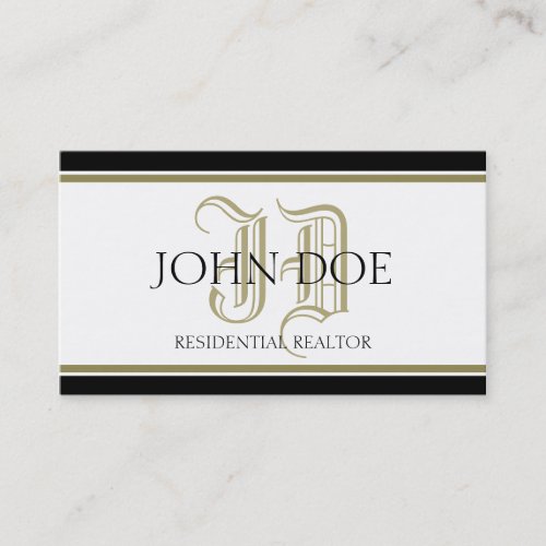 Residential Realtor Gold Roman Business Card Templates