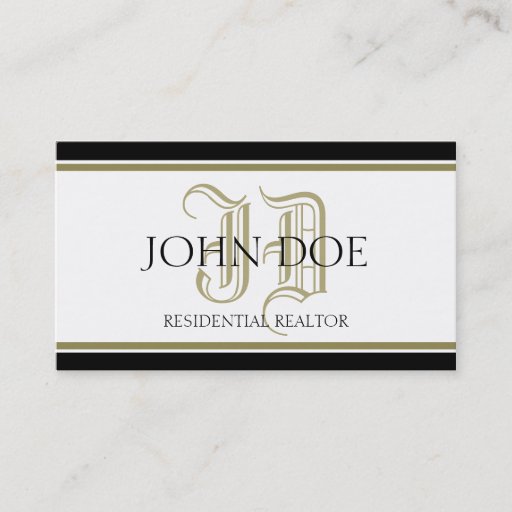 Customizable Residential Realtor Gold Roman Business Card Templates