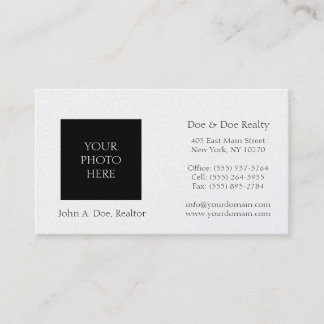 Residential Realtor Head Shot Platinum Paper Business Card