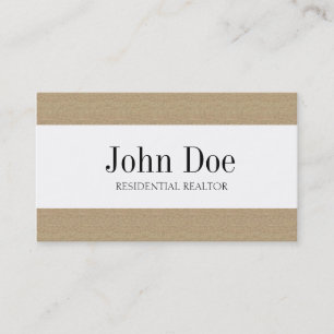 Residential Realtor Real Estate Texture Tan Stripe Business Card