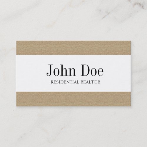 Residential Realtor Real Estate Texture Tan Stripe Business Cards