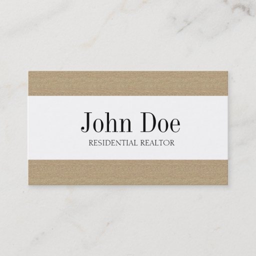 Customizable Residential Realtor Real Estate Texture Tan Stripe Business Cards