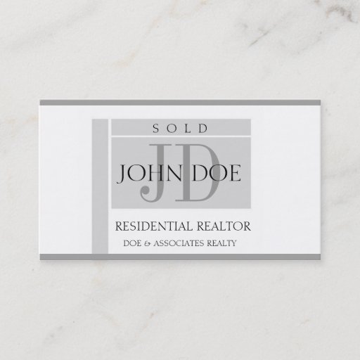 Customizable Residential Realtor Sign Edges W/W Business Cards