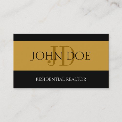 Residential Realtor Stripe Gold Business Card