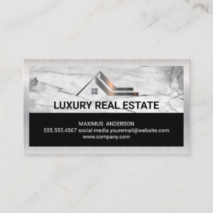 Residential Roof Metallic Marble Business Card