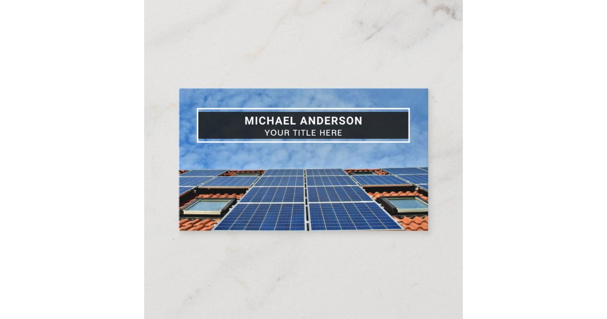 Residential Rooftop Solar Panels Business Card | Zazzle
