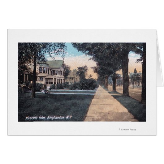 Residential Scene on Riverside Drive Cards (Front Horizontal)