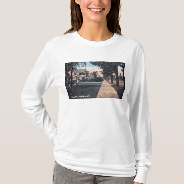 Residential Scene on Riverside Drive T-Shirt (Front)