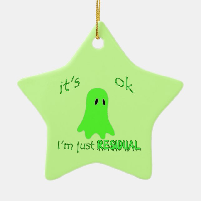 Residual Haunting - Green Ghost Ceramic Ornament (Front)
