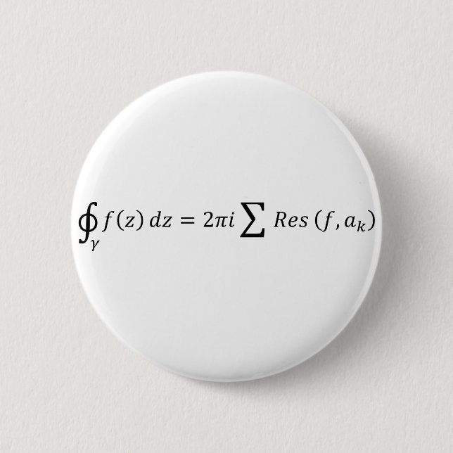 Residue Theorem Of Complex Analysis - Calculus And Button (Front)