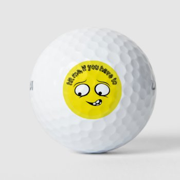Resigned Yellow Emoji Golf Balls by BostonRookie at Zazzle