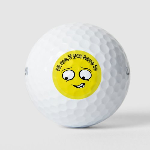 Resigned Yellow Emoji Golf Balls