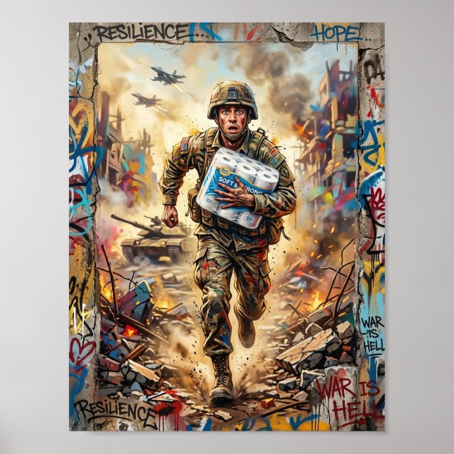 Resilience and Hope Amid the Ruins Poster (Front)