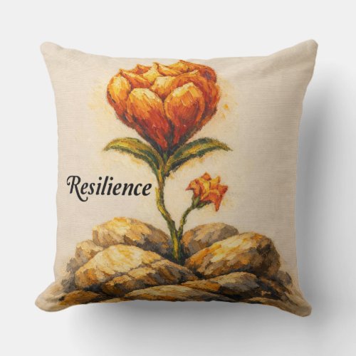 Resilience (orange edition) throw pillow