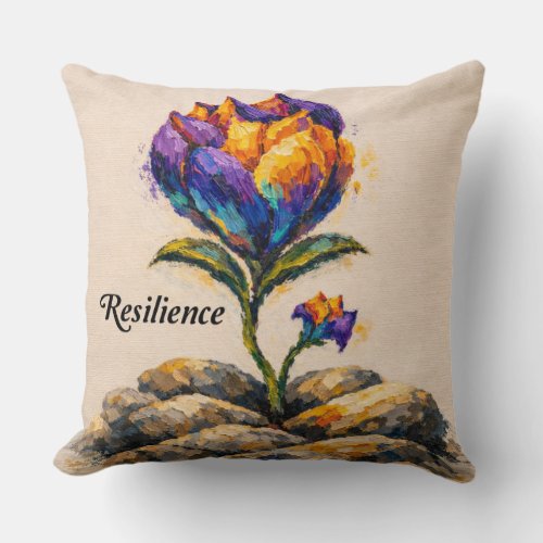 Resilience (purple brush stroke purple edition) throw pillow
