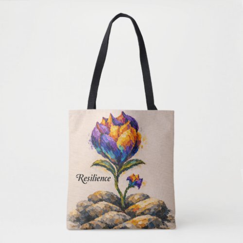 Resilience (purple brush stroke purple edition) tote bag