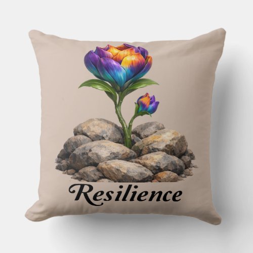 Resilience (purple edition) throw pillow