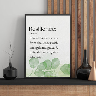 Resilience Quote Poster Print, Dictionary Definiti