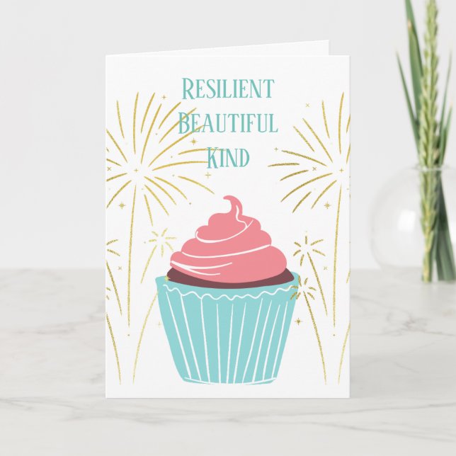 Resilient Beautiful Kind Friend Birthday Card Her (Front)