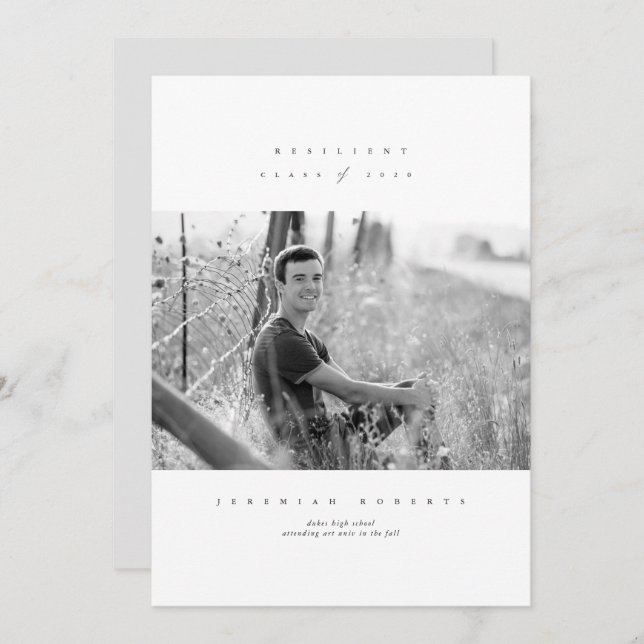 Resilient Class of 2020 Serif Graduation Invitation (Front/Back)