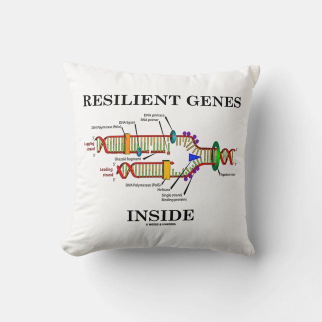 Resilient Genes Inside DNA Replication Biology Throw Pillow (Front)