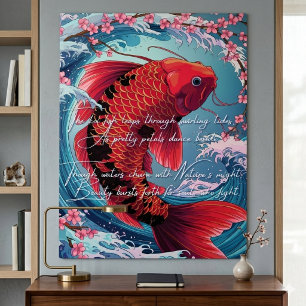 Resilient Koi Fish: Japanese Art & Sakura Waves