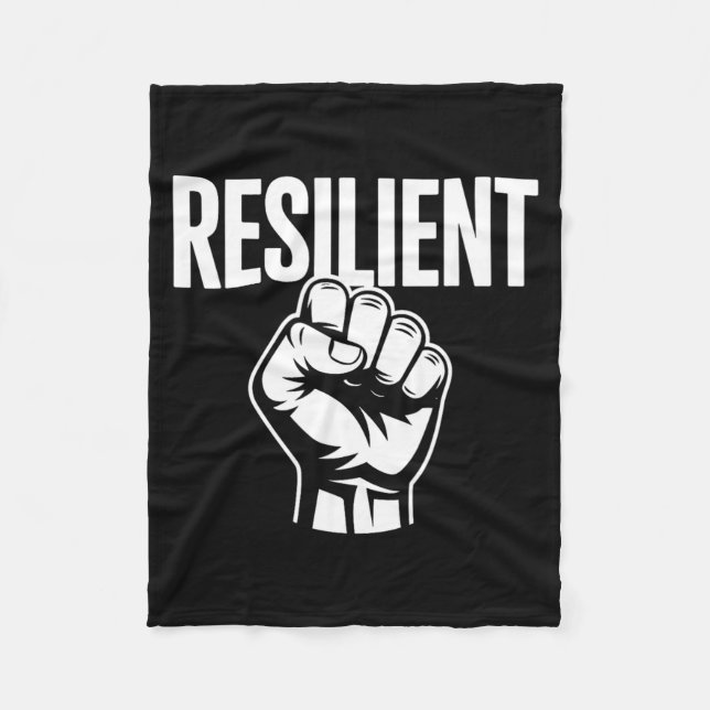 Resilient Mental Strength Self-Esteem Motivation Fleece Blanket (Front)
