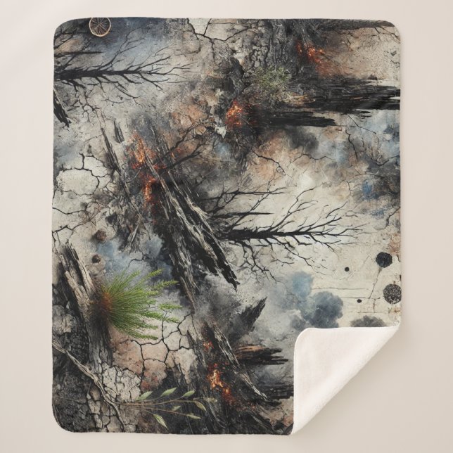 Resilient Nature Sherpa Blanket - Bold Art Design (Front)