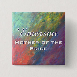 Resilient ROYGBIV Abstract Rainbow Bridal Party Pinback Button