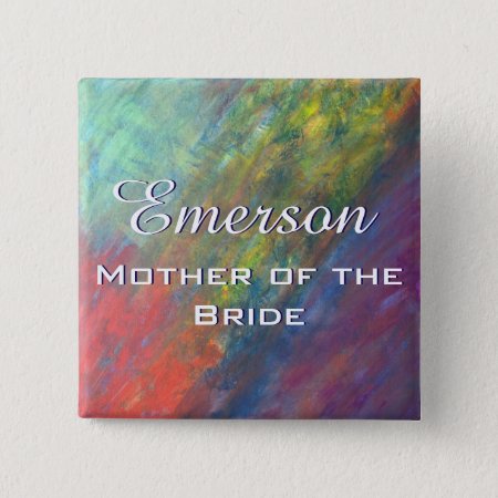 Resilient Roygbiv Abstract Rainbow Bridal Party Pinback Button