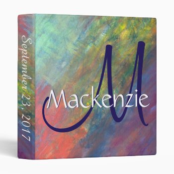 Resilient Roygbiv Abstract Rainbow Modern Wedding 3 Ring Binder by Fharrynesque at Zazzle