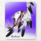 Resilient woman via eagle feathers mouse pad